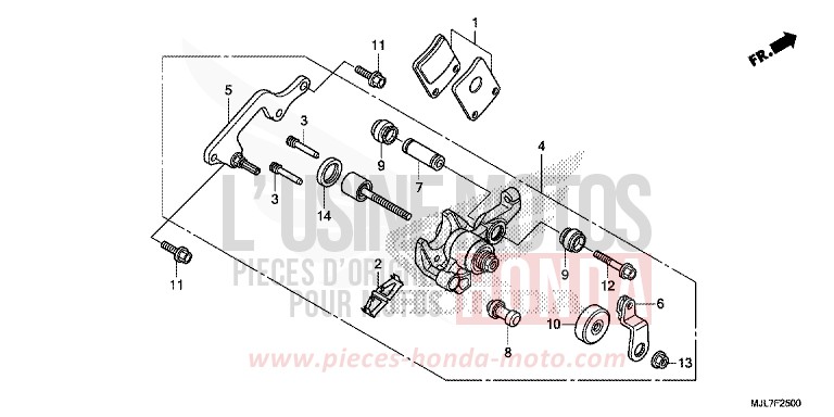 MACHOIRE DE FREIN DE PARKING de Integra 750 PEARL GLARE WHITE (NHB53) 2014